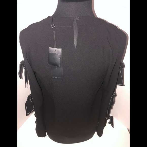 NWT‼️ BCBGMaxAzria “HAYDIN” Top Black -XXS - Picture 4 of 8